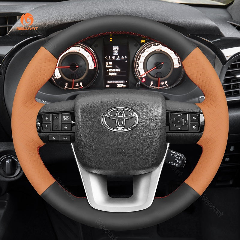 Car Steering Wheel Cover for Toyota Hilux Fortuner II Land Cruiser 70 Series (J76/J78) from Mewant