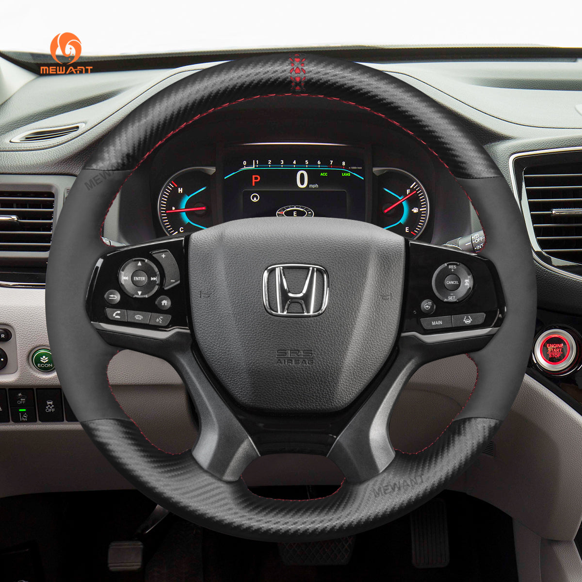 Car Steering Wheel Cover for Honda Pilot Passport Odyssey Ridgeline from Mewant