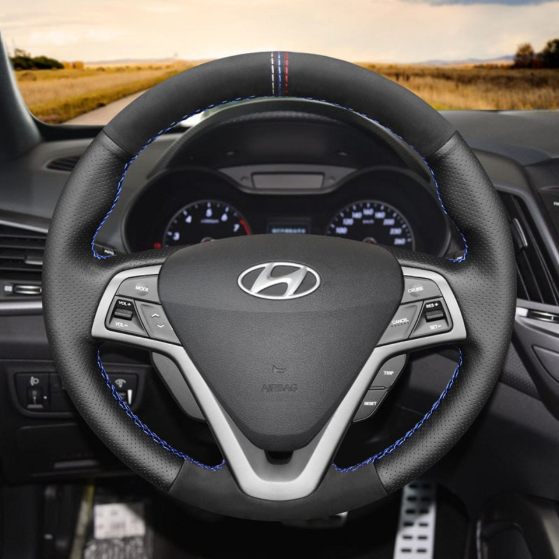Mewant Car Steering Wheel Cover for Hyundai Veloster 2012-2017 Steering Cover