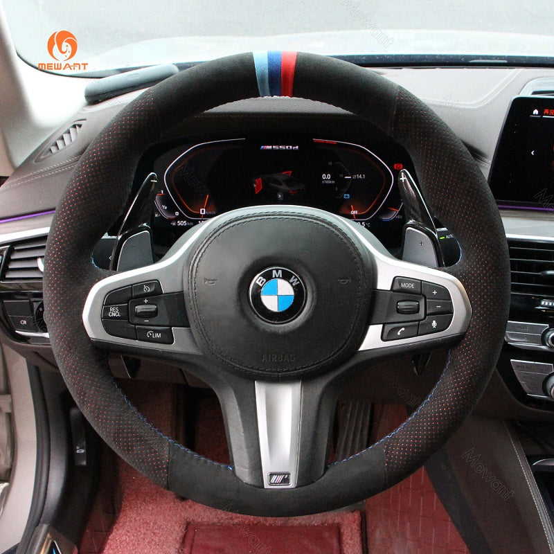 Mewant® Alcantara Car Steering Wheel Cover for BMW G20 F44 G22 G26 G30 G32 G11 G14 G15 G16 G01 G02 G05 G06 G07 G29