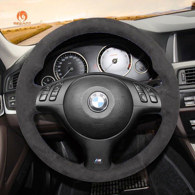 Mewant® Alcantara Car Steering Wheel for 3 Series E46/5 5 Series E39 M3 E46 M5 E39 - SteeringCover