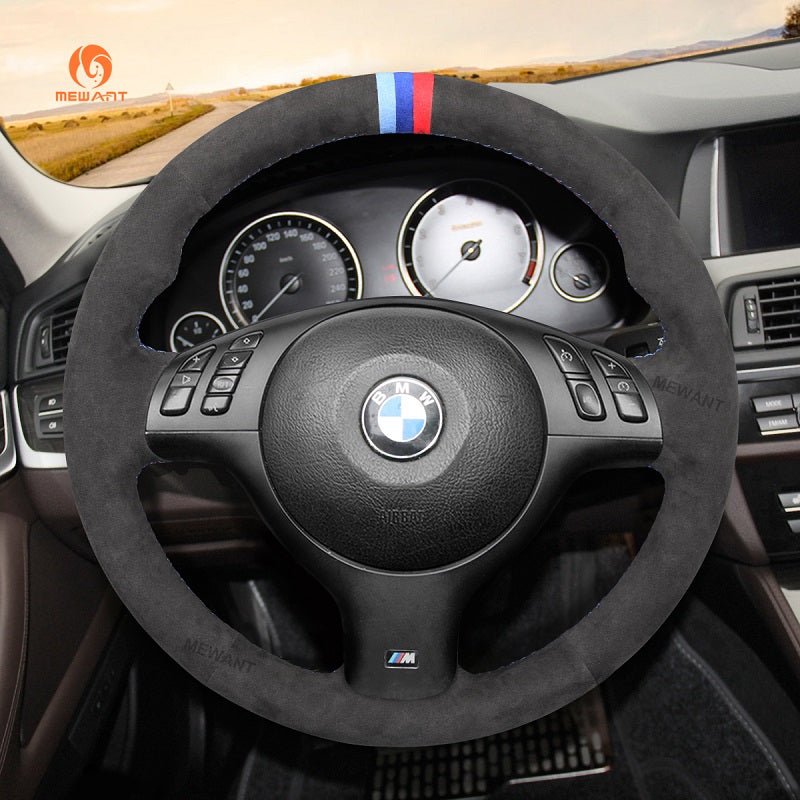 Mewant® Alcantara Car Steering Wheel for 3 Series E46/5 5 Series E39 M3 E46 M5 E39 - SteeringCover
