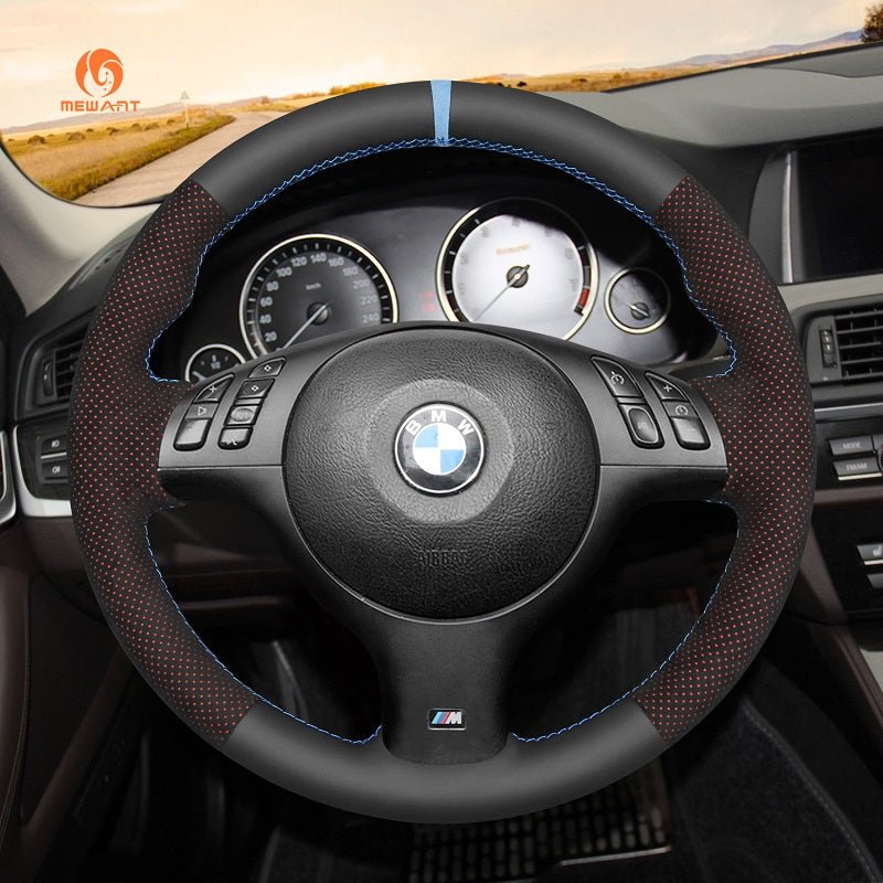 Mewant® Alcantara Car Steering Wheel for 3 Series E46/5 5 Series E39 M3 E46 M5 E39 - SteeringCover