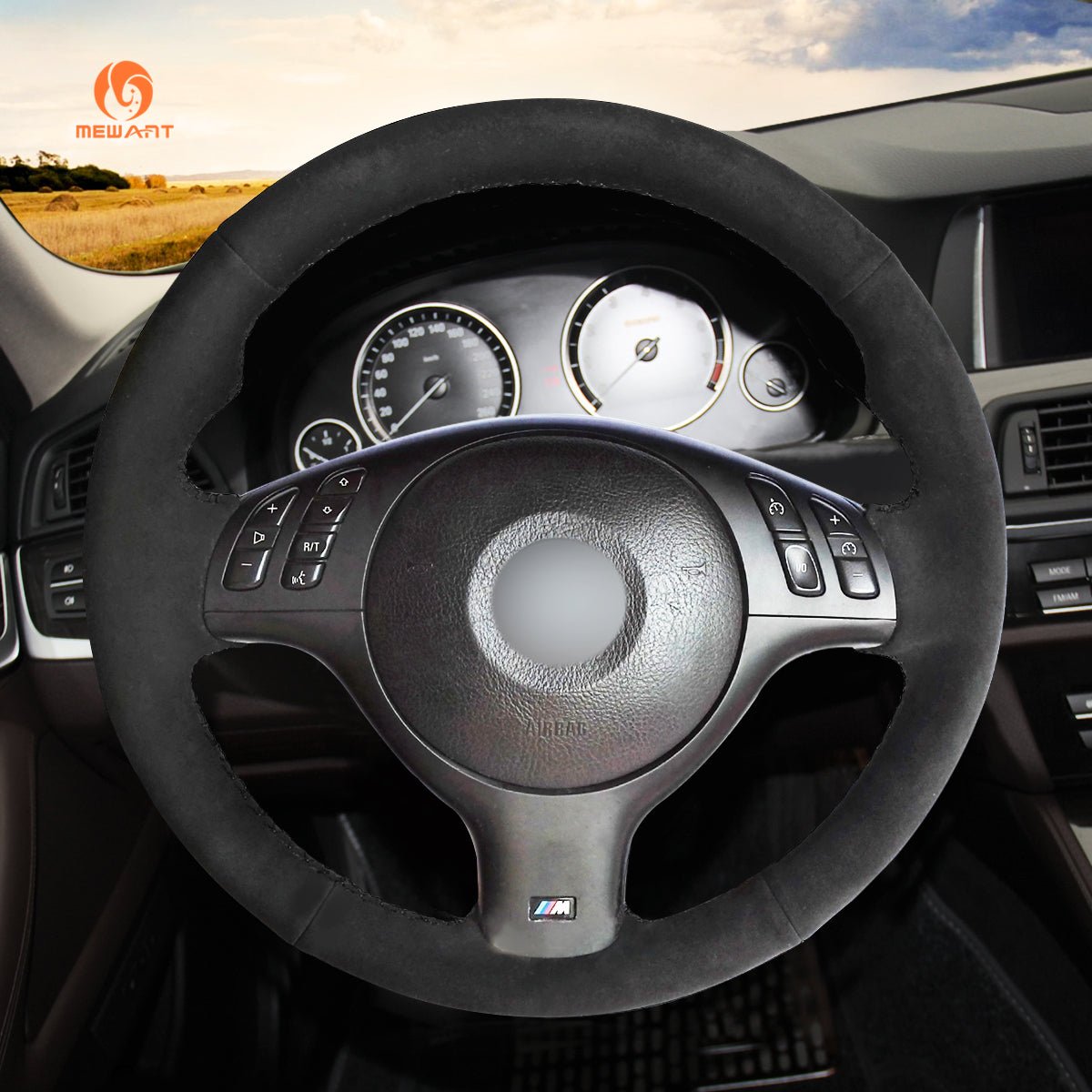 Mewant® Alcantara Car Steering Wheel for 3 Series E46/5 5 Series E39 M3 E46 M5 E39 - SteeringCover