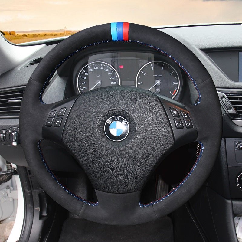 Mewant® Alcantara Car Steering Wheel for 3 Series E90 (Sedan) 2005 - 2011 3 Series E91 (Touring) 2005 - 2011 X1 E84 2009 - 2015 - SteeringCover