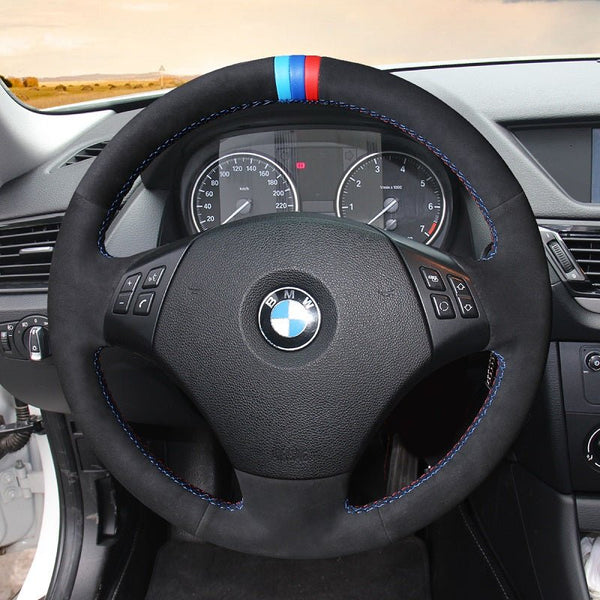 Mewant® Alcantara Car Steering Wheel for 3 Series E90 (Sedan) 2005 - 2011 3 Series E91 (Touring) 2005 - 2011 X1 E84 2009 - 2015 - SteeringCover