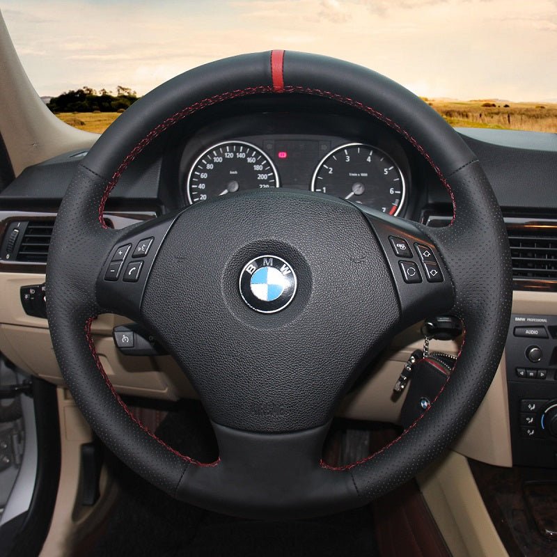 Mewant® Alcantara Car Steering Wheel for 3 Series E90 (Sedan) 2005 - 2011 3 Series E91 (Touring) 2005 - 2011 X1 E84 2009 - 2015 - SteeringCover