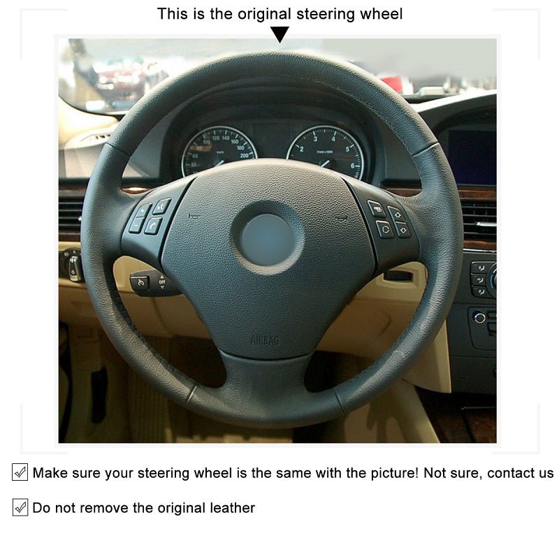 Mewant® Alcantara Car Steering Wheel for 3 Series E90 (Sedan) 2005 - 2011 3 Series E91 (Touring) 2005 - 2011 X1 E84 2009 - 2015 - SteeringCover