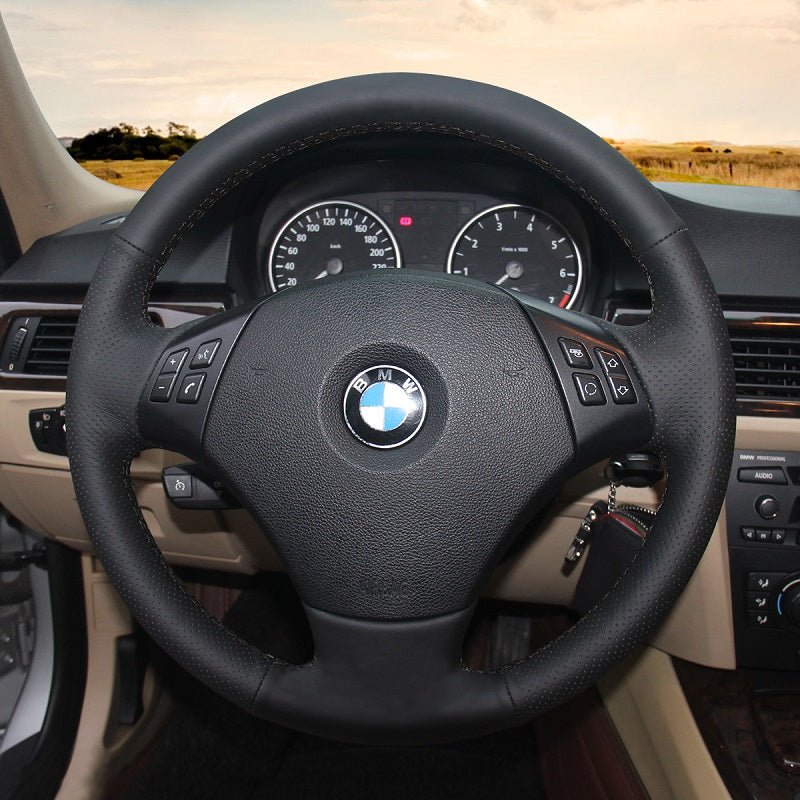 Mewant® Alcantara Car Steering Wheel for 3 Series E90 (Sedan) 2005 - 2011 3 Series E91 (Touring) 2005 - 2011 X1 E84 2009 - 2015 - SteeringCover