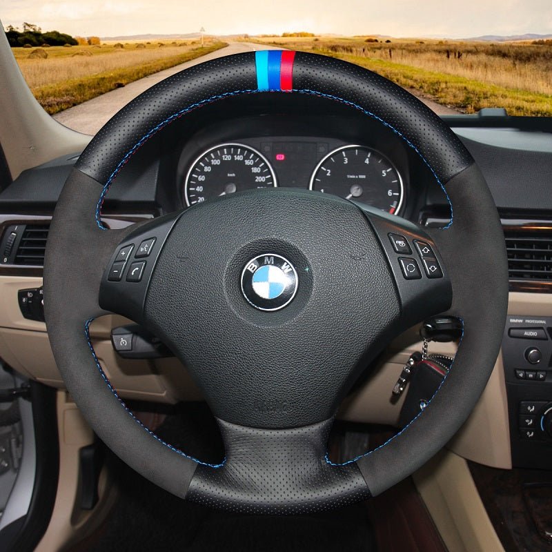 Mewant® Alcantara Car Steering Wheel for 3 Series E90 (Sedan) 2005 - 2011 3 Series E91 (Touring) 2005 - 2011 X1 E84 2009 - 2015 - SteeringCover