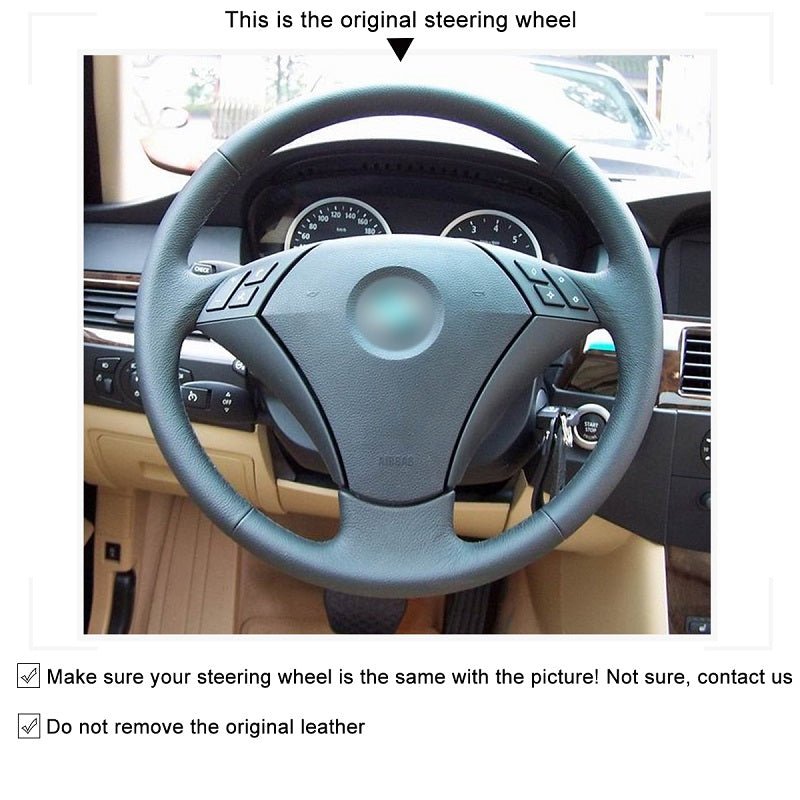 Mewant® Alcantara Car Steering Wheel for 5 Series E60 (Sedan) 2003 - 2009 5 Series E61 (Touring) 2004 - 2009 - SteeringCover