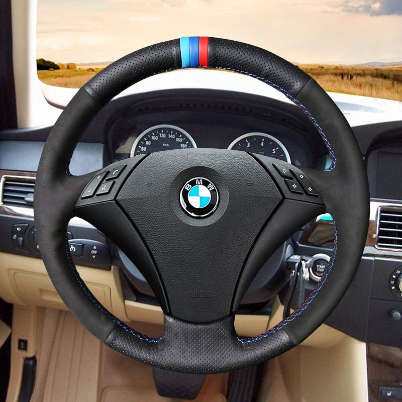 Mewant® Alcantara Car Steering Wheel for 5 Series E60 (Sedan) 2003 - 2009 5 Series E61 (Touring) 2004 - 2009 - SteeringCover