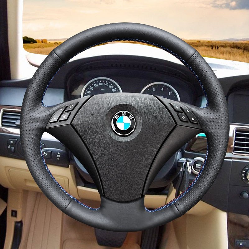 Mewant® Alcantara Car Steering Wheel for 5 Series E60 (Sedan) 2003 - 2009 5 Series E61 (Touring) 2004 - 2009 - SteeringCover