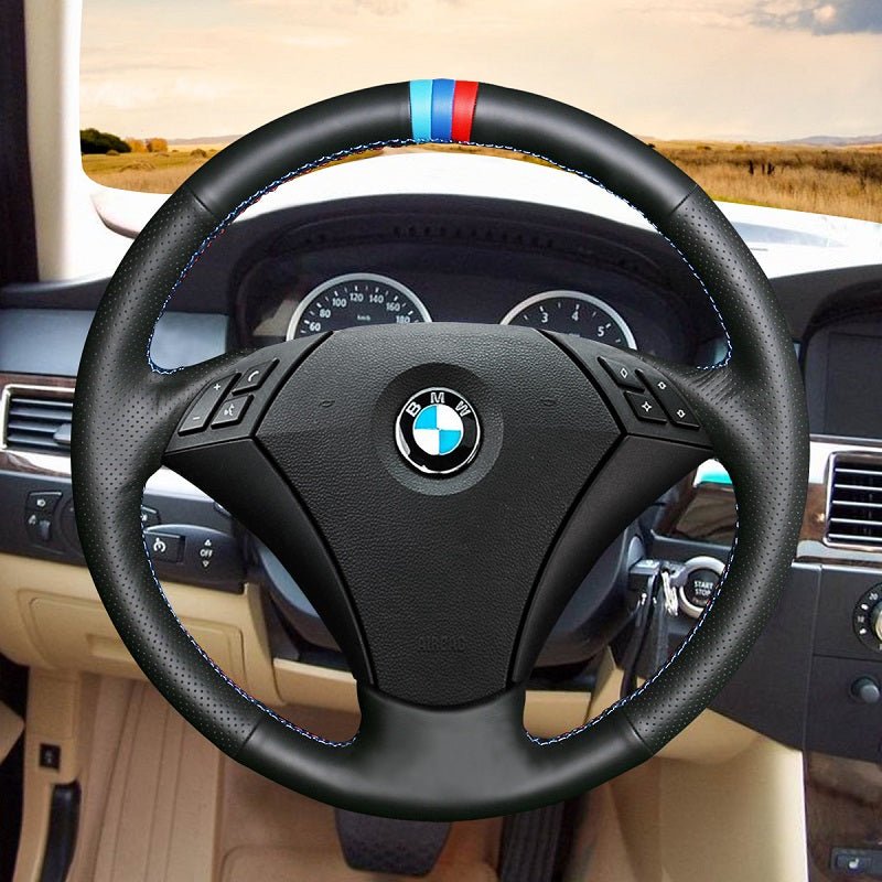 Mewant® Alcantara Car Steering Wheel for 5 Series E60 (Sedan) 2003 - 2009 5 Series E61 (Touring) 2004 - 2009 - SteeringCover