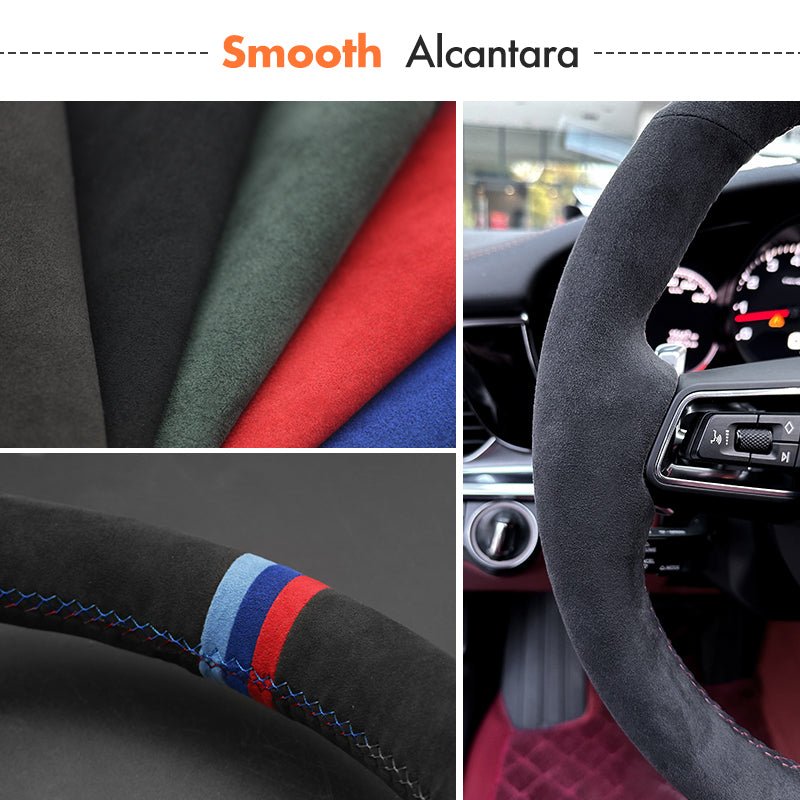 Mewant® Alcantara Car Steering Wheel for Alfa Romeo Giulietta 2014 - 2021 / MiTo 2014 - 2019 ( Round shape steering wheel) - SteeringCover