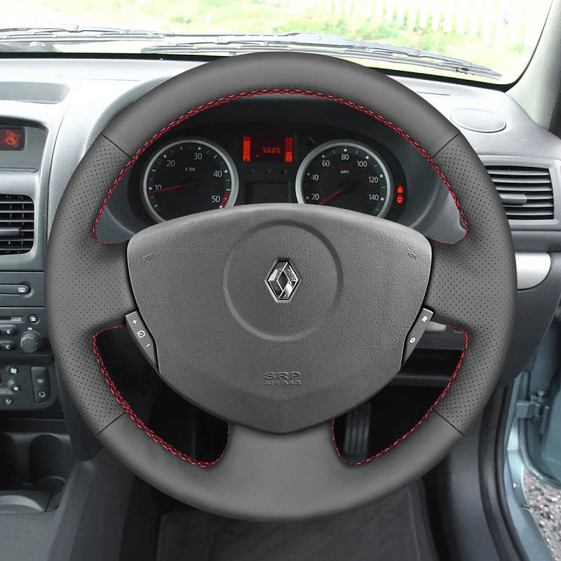 Hand Stitch Car Steering Wheel Cover for Renault Clio 2 2001-2008 / Twingo 2 2007-2014 from Mewant