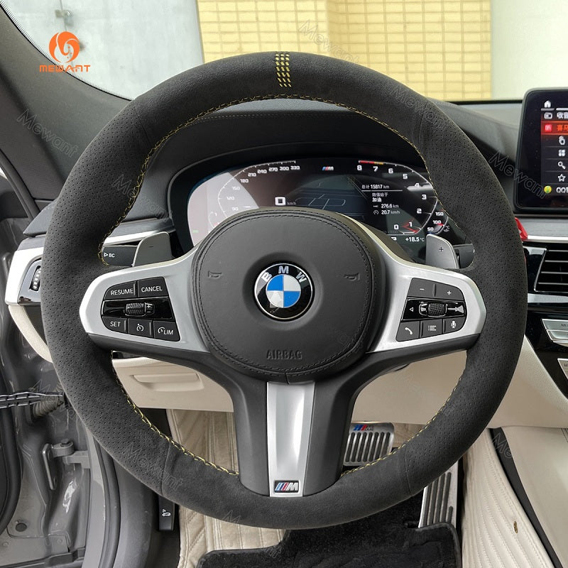 Mewant® Alcantara Car Steering Wheel Cover for BMW G20 F44 G22 G26 G30 G32 G11 G14 G15 G16 G01 G02 G05 G06 G07 G29