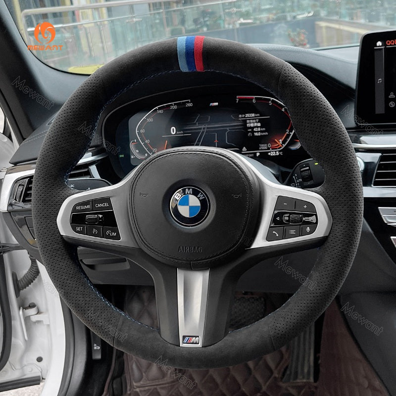 Mewant® Alcantara Car Steering Wheel Cover for BMW G20 F44 G22 G26 G30 G32 G11 G14 G15 G16 G01 G02 G05 G06 G07 G29