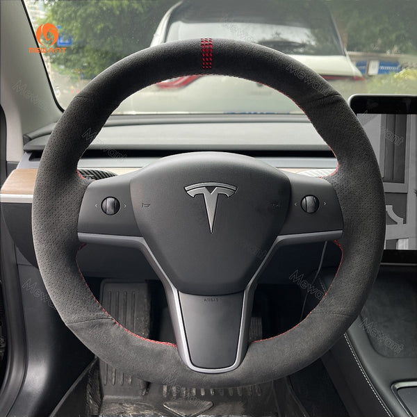 Mewant® Alcantara-Lenkradbezug für Tesla Model 3 2017-2023 / Model Y 2020-2023