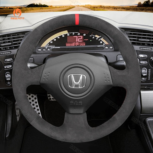 Mewant® Alcantara Car Steering Wheel Cover for Honda S2000 2000-2009 / Civic (SI) 2002-2005 / Insight 2000-2006 Civic Type R 2001-2006 / Integra 2001-2006