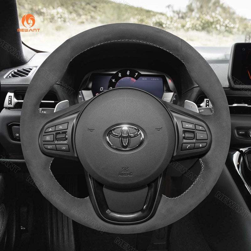 Mewant® Alcantara Car Steering Wheel Cover for Toyota GR Supra 2020-2024