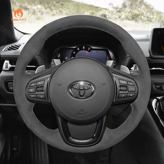 Mewant® Alcantara Car Steering Wheel Cover for Toyota GR Supra 2020-2024