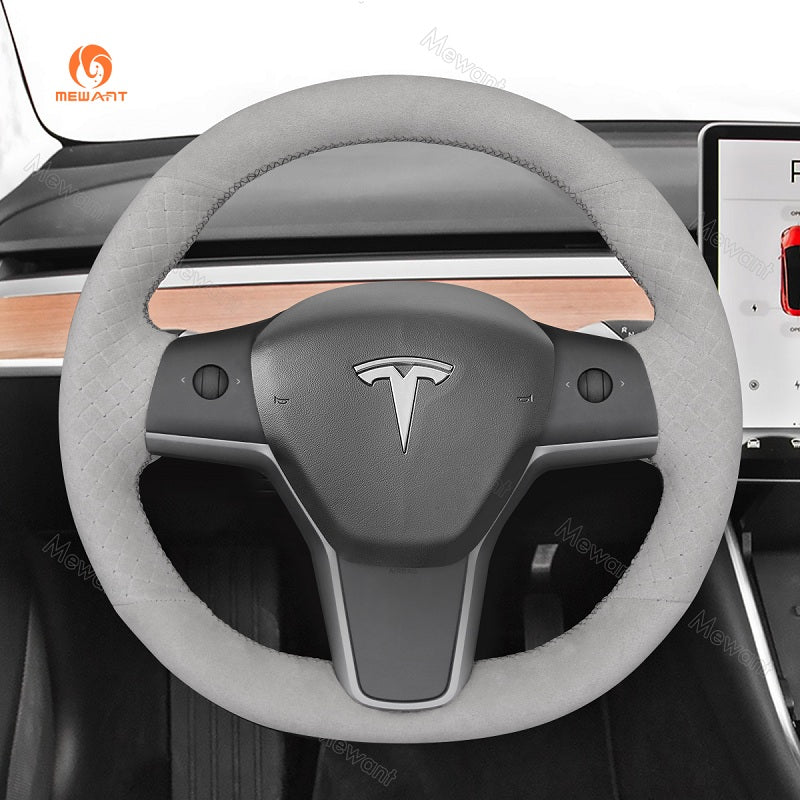 Mewant® Alcantara-Lenkradbezug für Tesla Model 3 2017-2023 / Model Y 2020-2023