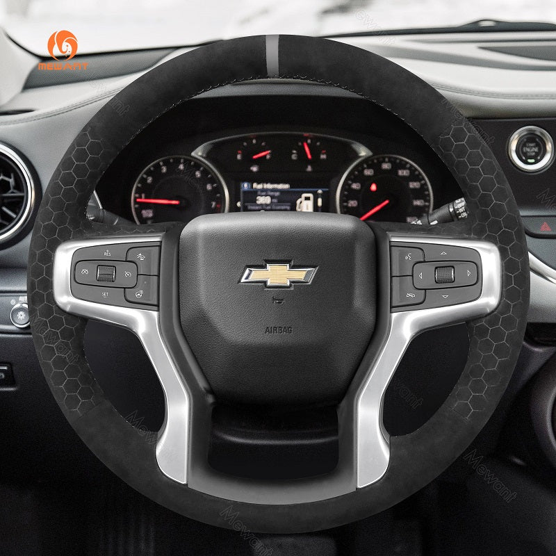 Mewant Alcantara Auto-Lenkradbezug für Chevrolet (Chevy) Silverado Blazer Suburban Tahoe