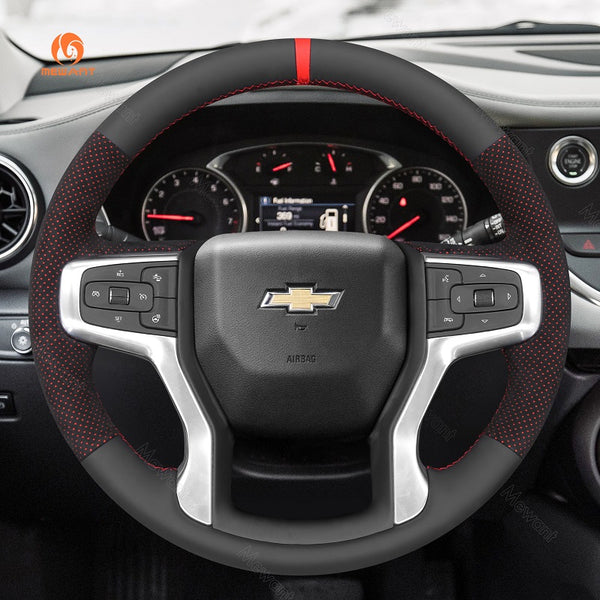 Mewant Alcantara Car Steering Wheel Cover for Chevrolet (Chevy) Silverado Blazer Suburban Tahoe