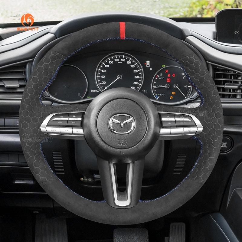 Mewant® Alcantara Autolenkradbezug für Mazda CX-30 CX30 / Mazda 3 Axela
