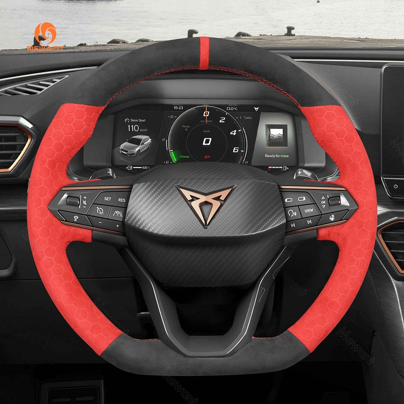 Mewant® Alcantara Car Steering Wheel Cover for Seat Leon IV Ibiza 6F Ateca Arona Tarraco