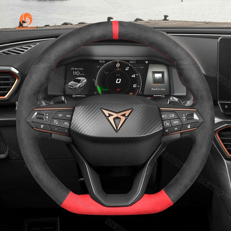 Mewant® Alcantara Car Steering Wheel Cover for Seat Leon IV Ibiza 6F Ateca Arona Tarraco