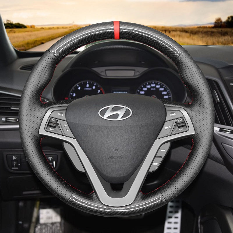 Mewant Car Steering Wheel Cover for Hyundai Veloster 2012-2017 Steering Cover