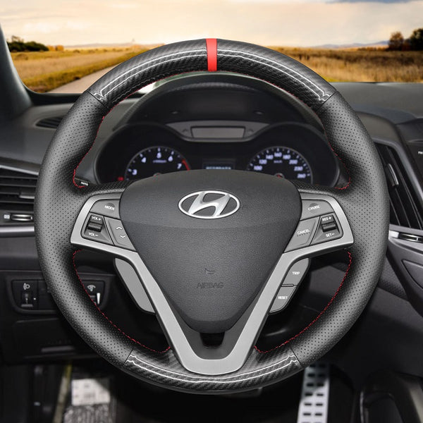 Mewant Car Steering Wheel Cover for Hyundai Veloster 2012-2017 Steering Cover