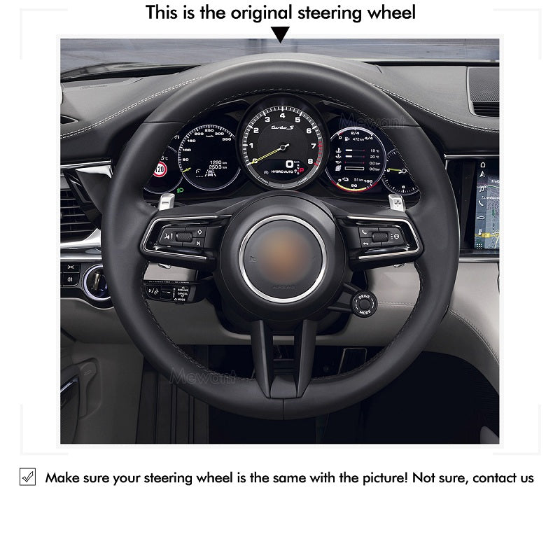 Mewant® Alcantara Car Steering Wheel Cover for Porsche Macan Panamera Taycan