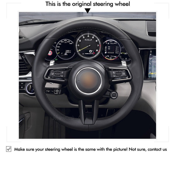 Mewant® Alcantara Car Steering Wheel Cover for Porsche Macan Panamera Taycan
