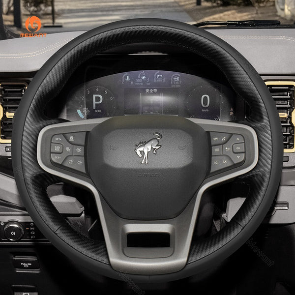 Mewant® Alcantara Car Steering Wheel Cover for Ford Bronco 2021-2024
