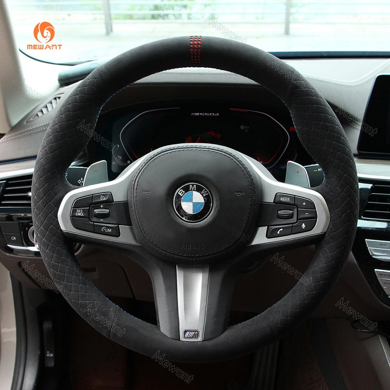 Mewant® Alcantara Car Steering Wheel Cover for BMW G20 F44 G22 G26 G30 G32 G11 G14 G15 G16 G01 G02 G05 G06 G07 G29