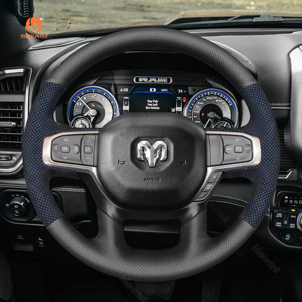 Mewant Mesh Alcantara Car Steering Wheel Cover for for Dodge RAM 1500 2018-2023