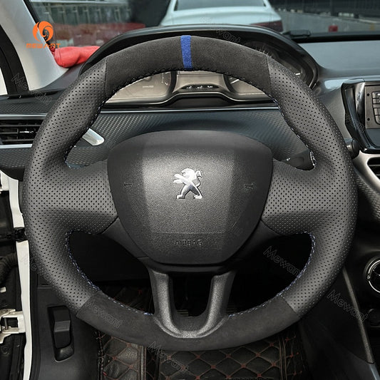 Mewant® Alcantara Car Steering Wheel Cover for Peugeot 208 2008 308 308 SW