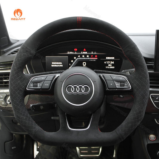Mewant® Alcantara Car Steering Wheel Cover for Audi A1 A3 A4 A5 S3 S4 S5 Q2 RS3 RS4 RS5 Q2 SQ2