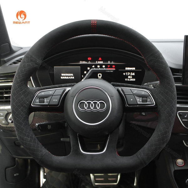Mewant® Alcantara Car Steering Wheel Cover for Audi A1 A3 A4 A5 S3 S4 S5 Q2 RS3 RS4 RS5 Q2 SQ2