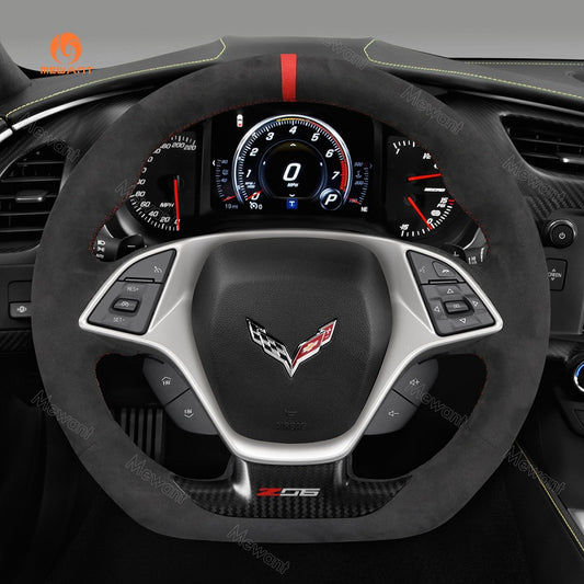 Mewant® Alcantara Car Steering Wheel Cover for Chevrolet (Chevy) Corvette C7