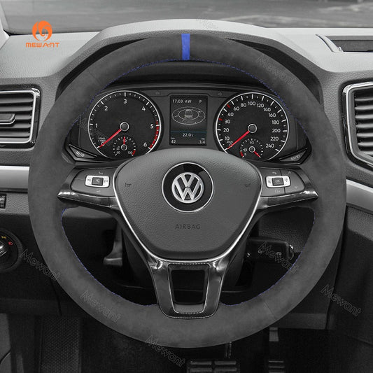 Mewant® Alcantara Car Steering Wheel Cover for Volkswagen VW Amarok T6 California Caravelle Kombi Multivan Transporter