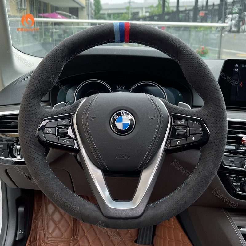 Mewant® Alcantara Car Steering Wheel Cover for BMW F40 F44 G20 G21 G30 G31G32 G11 G12 G26 X3 G01iX3 X4 X5 X6 X7 Z4