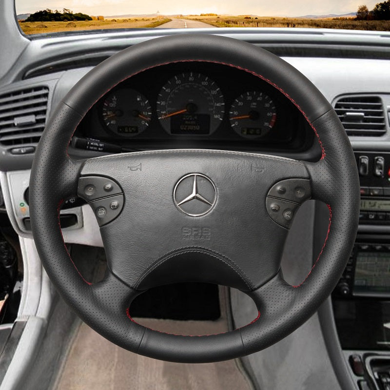 Hand Stitch Car Steering Wheel Cover for Mercedes Benz W208 C208 W210 W463 from Mewant