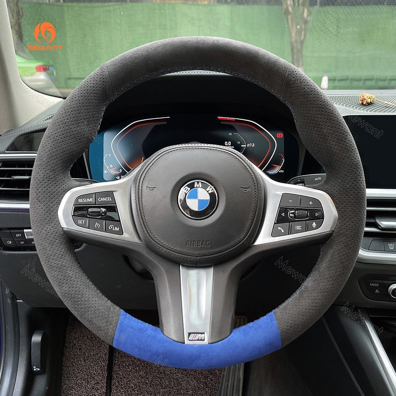 Mewant® Alcantara Car Steering Wheel Cover for BMW G20 F44 G22 G26 G30 G32 G11 G14 G15 G16 G01 G02 G05 G06 G07 G29