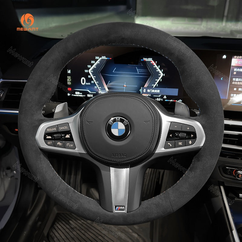 Mewant® Alcantara Car Steering Wheel Cover for BMW G20 F44 G22 G26 G30 G32 G11 G14 G15 G16 G01 G02 G05 G06 G07 G29
