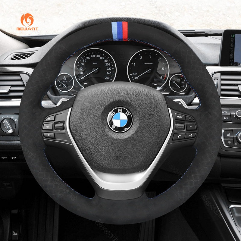 Mewant® Alcantara Car Steering Wheel Cover for BMW 3 Series F30 F34 F22 F23 F32 F33 F36