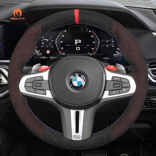 Mewant® Alcantara Car Steering Wheel Cover for BMW M3 G80 M4 G82 G83 M5 F90 M8 F91 F92 X3 M F97 X4 M F98 X5 X6
